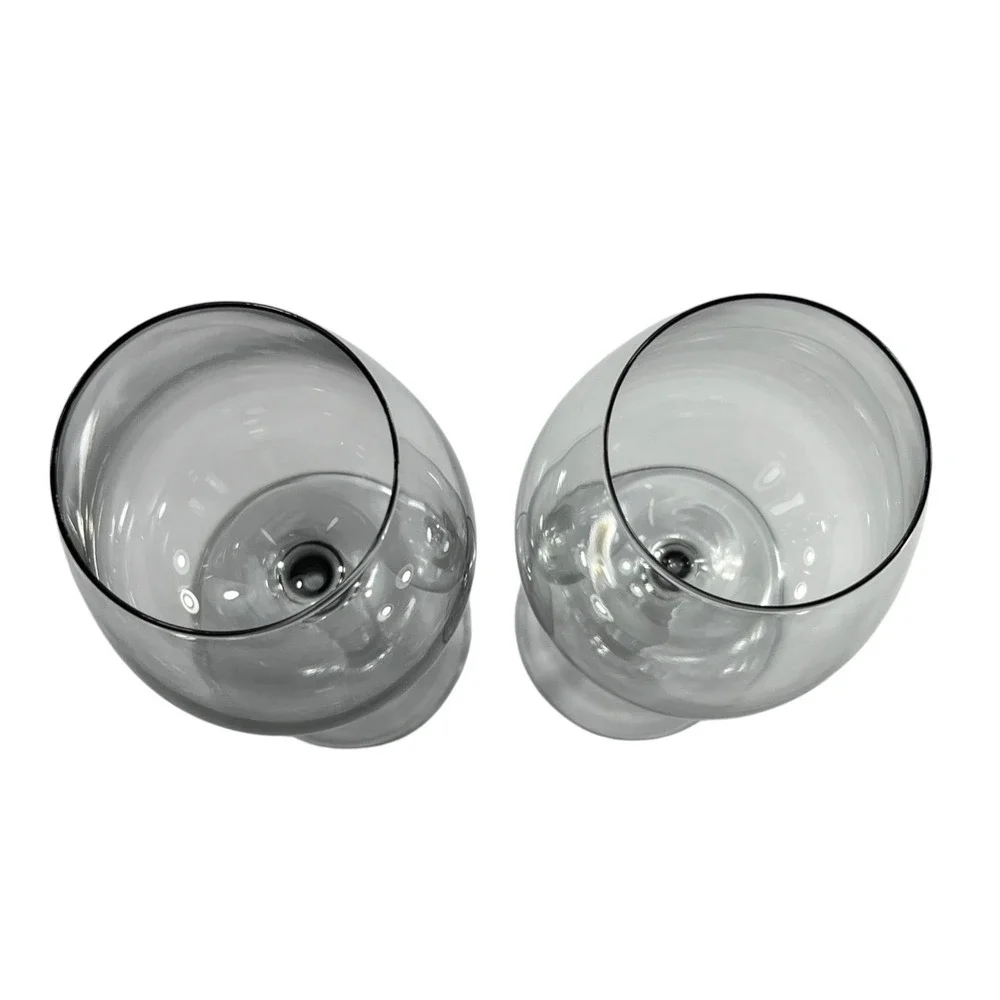 Pier 1 Smoke Gray Wine Glasses 18 oz 9 3/4